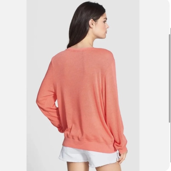 Wildfox Wake Me At Sunrise Orange Crewneck Sweatshirt - Picture 2 of 6